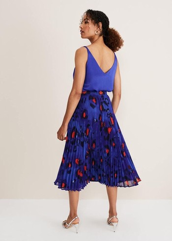 Phase Eight Clarisse Print Skirts Deep Blue/Multicolor USA | 2716435-ZI